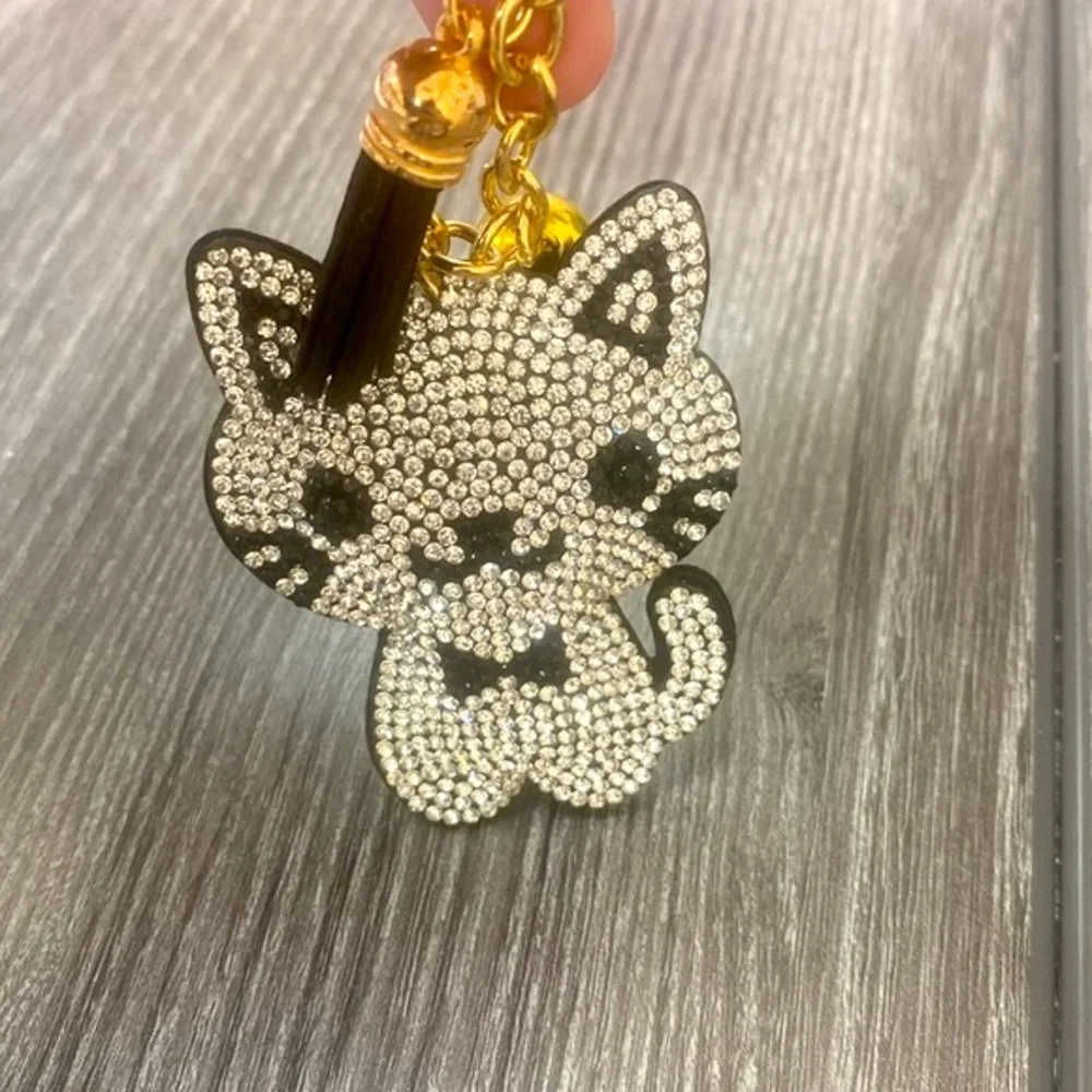 Sparkly Cat Bag Charm/Keychain